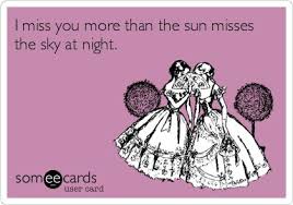 I miss you more than the sun misses the sky at night. | I miss you ... via Relatably.com