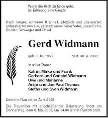 Gerd Widmann-geb. 8. 10. 1953 | Nordkurier Anzeigen