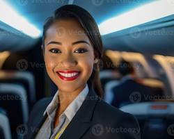 Image of flight attendant smiling