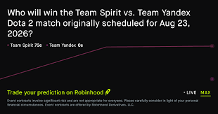 August 22, 2026: Team Spirit vs. Team Yandex Esports Prediction Market