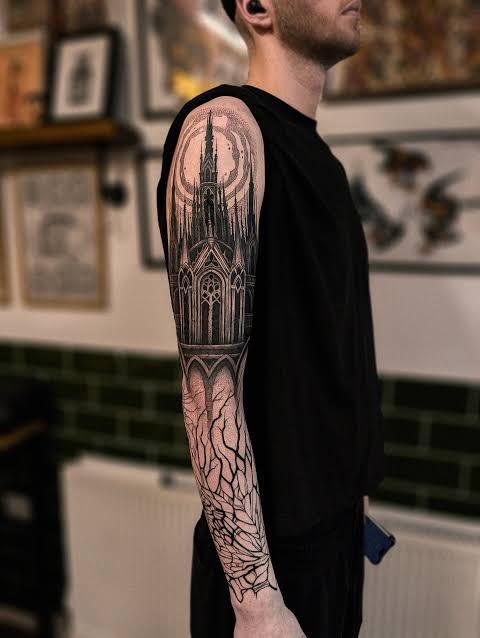 Sleeve in progress for Kyron Three days straight and he sat like a ...