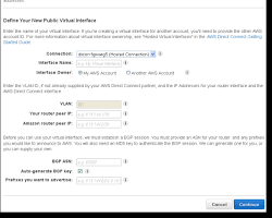 Image of AWS Direct Connect Console showing the creation of a connection