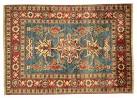 Red and blue area rug