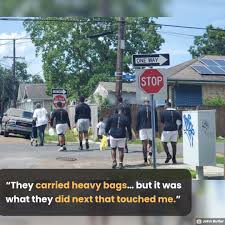 Let's - It's the little acts of kindness we do when no one's watching that mean the most. Today, as football workouts were wrapping up, an elderly lady walked by with her