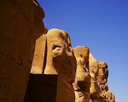 Image of towering obelisk at Karnak, highlighting the Egyptians' ability to transport and erect massive stone structures.