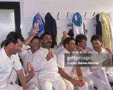 Image of Tasmanian batsmen celebrating their victory