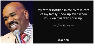 Steve Harvey quote: My father instilled in me to take care of my... via Relatably.com