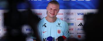 Erling Haaland in action during the World Cup