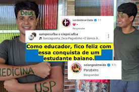 Diretor de Medicina da Ufba e famosos comemoram aprovação de baiano na USP: 'Orgulho dessa conquista'