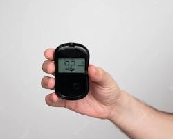 Image of man with a glucometer