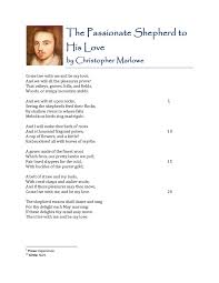 The Passionate Shepherd to His Love - Christopher Marlowe (my ... via Relatably.com