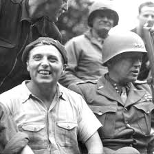 General George S. Patton (1885 - 1945) (right fore, in ...