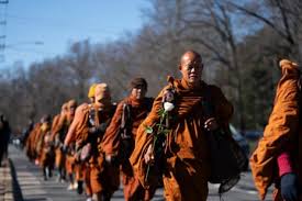 I drove hours to see the monks walking for peace. Five minutes with them was the gift of a lifetime