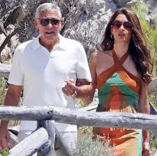 Amal Clooney in Fringe Suede Set