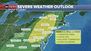 Severe tornado weather and flash flooding threat across the Northeast