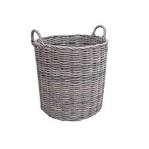 Grey Rattan Wicker Rectangle Log Basket. uk: Kitchen