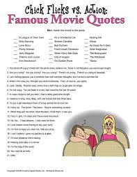 Chick Flicks vs. Action: Famous Movie Quotes (trying to get ideas ... via Relatably.com