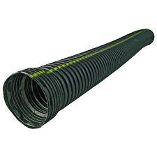 Poly Drainage Tube, Corrugated, Solid, 4 In. x 10 Ft.