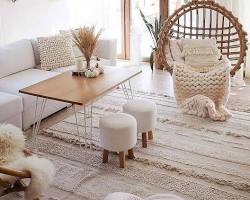 Bohem ev dekorasyon oturma odası  Bohemian living room decor resmi