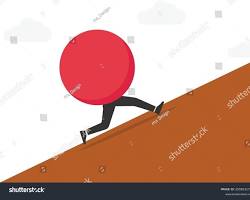 Imagem De Person Struggling To Push A Rock Uphill, Representing The Challenge Of Overcoming Resistance To Change