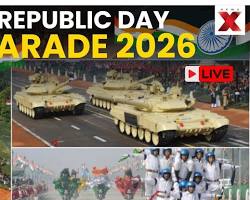 Image of India 77th Republic Day parade 2026 Kartavya Path military display and flypast