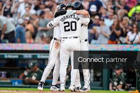 Licensable picture: Detroit Tigers first baseman Spencer Torkelson (20) celebrates a three run home run against the Athletics with third baseman