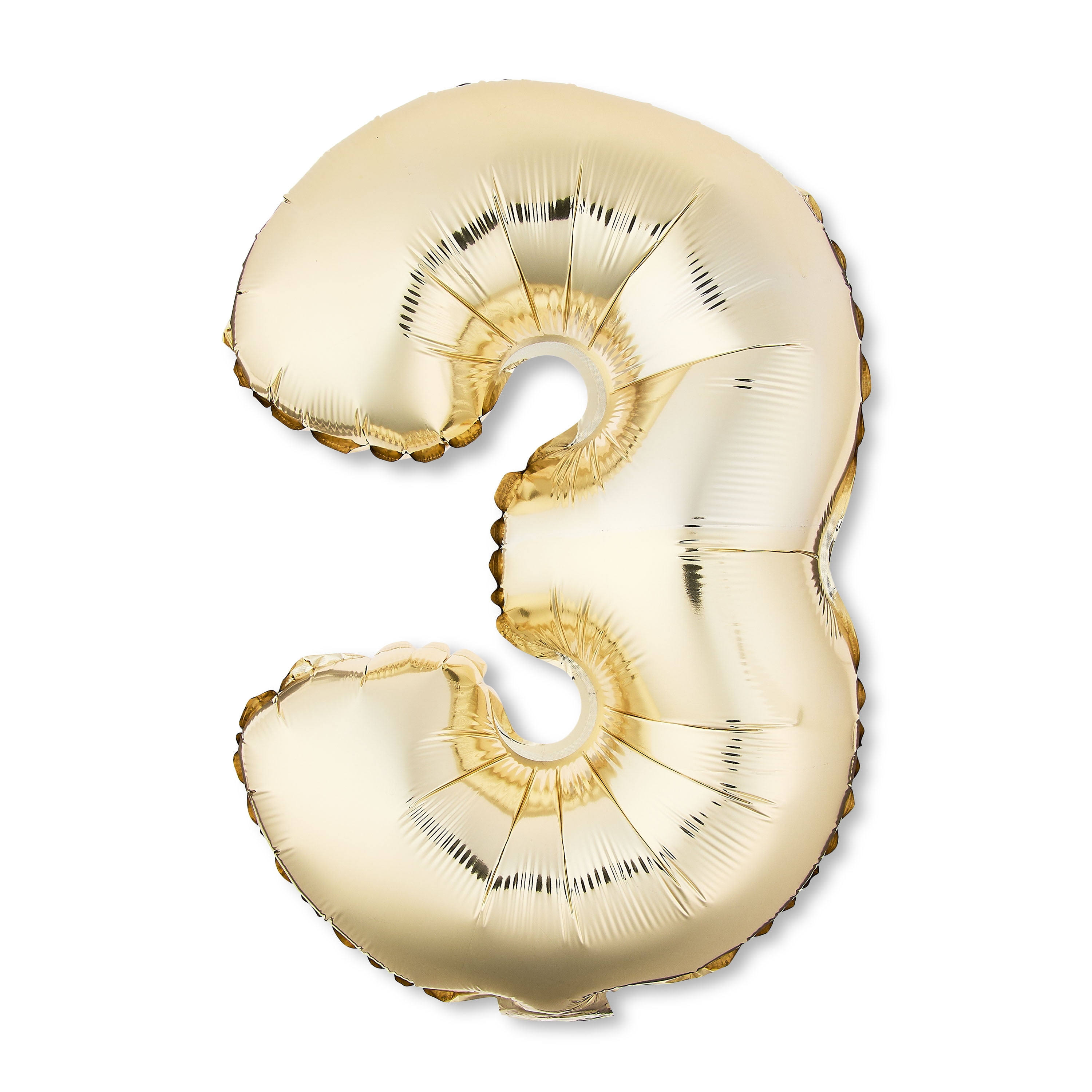 Gold Foil Party Balloon Number 3