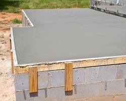 Image of freshly poured concrete slab