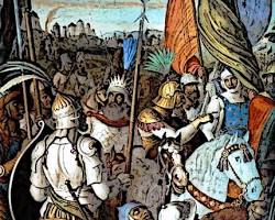 Image of Carolingian military siege warfare illustration