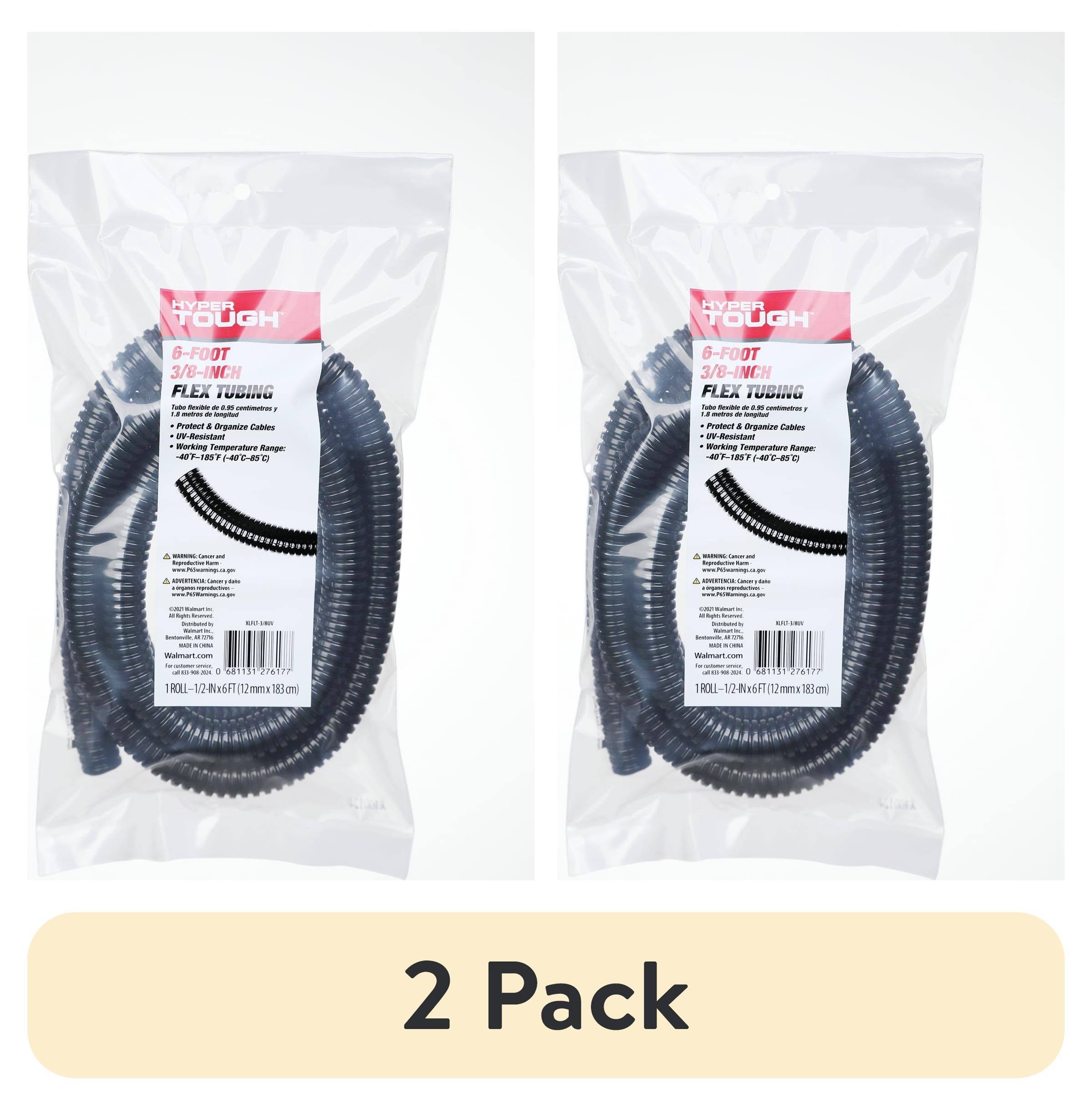(2 pack) Hyper Tough 3/8 inch x 6 ft UV Resistant Black Flex Tubing 1 Count, Size: 6'