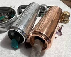 ancient Egyptian technology copper crystals healing energy art, AI generated