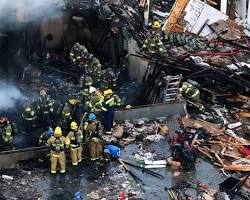 Image of House explosion caused by gas leak