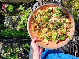 Pasta Salad with Zucchini, Sizzled Scallion, and Parmesan