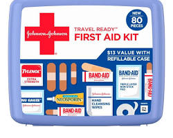 Image of basic bandage kit with adhesive bandages, gauze pads, antiseptic wipes, and tape