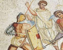 Image of Spartacus's army ambushing Roman legions