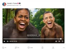 Donald Trump just shared a video depicting Barack and Michelle Obama as monkeys