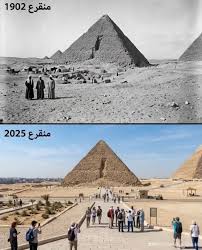 Before and now: 1) Valley of the Kings or also known as Valley of the Gates of the Kings 2) Pyramid of Menkaure 3) Sphinx From YouTube short clip source: https://t.co/5TducWj6ar