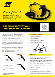 ESAB CarryVac 3 Portable Welding Fume Extractor Instructions ...