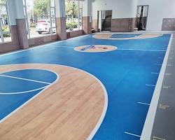 Image of basketball court with PVC vinyl flooring