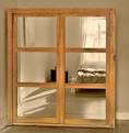 Armoire en bois massif portes coulissantes miroir