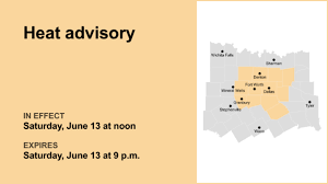 Heat advisory in place for North Texas for Saturday
