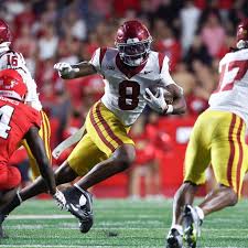 USC football quarterback Jayden Maiava prepares for a game against Oregon at the Coliseum