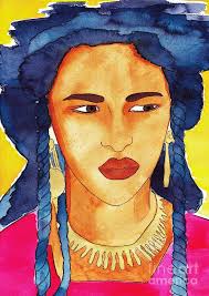 Tuareg Woman Painting by Michaela Bautz - Tuareg Woman Fine Art Prints and Posters for Sale - tuareg-woman-michaela-bautz