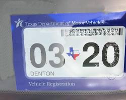 Image of car failing a Texas state inspection