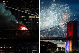 Brooklyn Bridge catches fire during 4th of July fireworks display