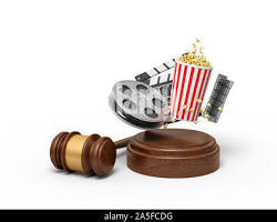 Image of gavel and a popcorn bucket