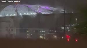 Tropicana Field Roof Ripped Off by Hurricane Milton