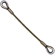 7/16" x 16' Thimbled Eye Wire Rope Sling - USA Made 6x25 ...