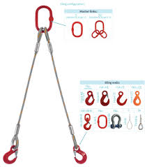 Wire rope sling 3-leg type F ended with hooks