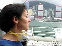 Reporter/producer Renata Simone, Hong Kong harbor. - 01